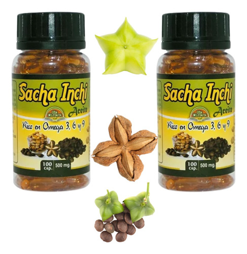 Aceite De Sacha Inchi Omega 3,6 & 9 Pack 2 Frascos Original