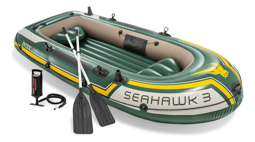 Bote Inflable Seahawk 3 Intex 295 X 137 X 43 Cm Color Verde