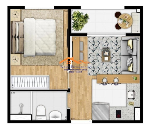 Imagem 11 de 14 de Pin Internacional Guarulhos 2 Dorm 43,43 M² Suíte E 1 Vaga Carro Coberta - 20118