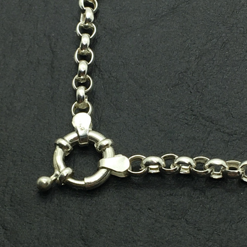 Pulsera Rolo Plata 925 Eslabón 4,5 Mm Cierre Marinero