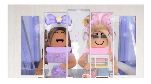 Painel de festa roblox rosa menina