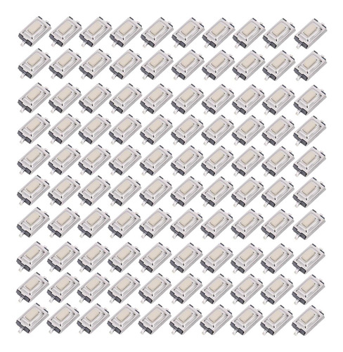 Interruptor De Botón Táctil De 100pcs, Smd Dip 2 Pin Micro 3
