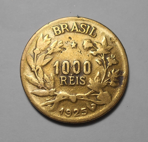 Brasil Escasa Moneda De 1000 Reis 1925  Km#525 - Muy Linda