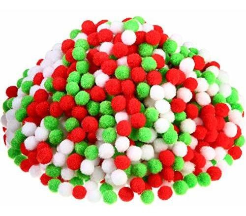 Navidad 500 Piezas 1 Pulgada Craft Pom Pom Balls Bricol...