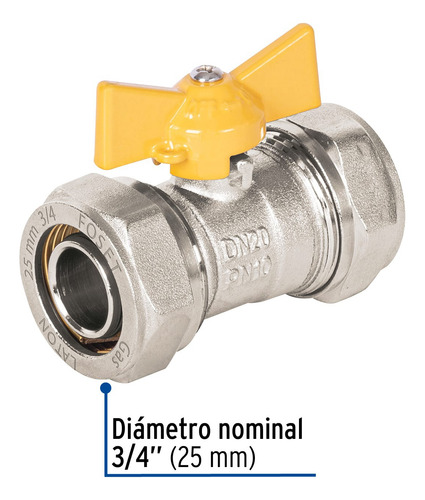 Valvula Conexion Para Manguera De 3/4 Tubo Flexible Gas Gris