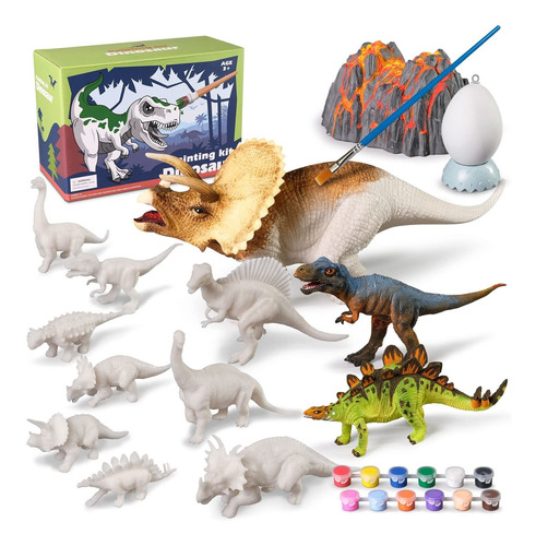 Kit De Pintura De Dinosaurios 3d Con 12 Dinos Para Nios De 3