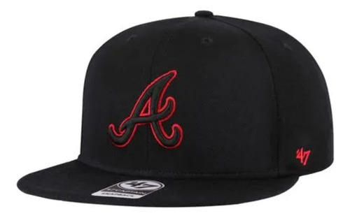 Gorra 47 Brand Negra Baseball Atlanta Braves