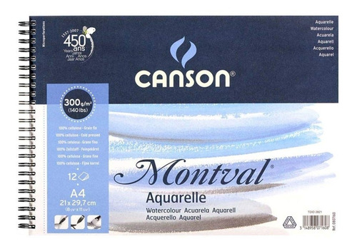 Album Canson Montval 300 Grs Grano Fino 29.7x 21 Cm  A4