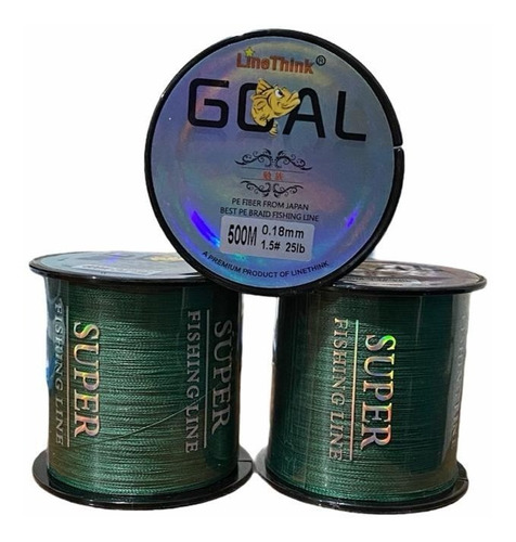 Linha De Pesca Multifilamento 500m 25lb 0.18mm 1.5