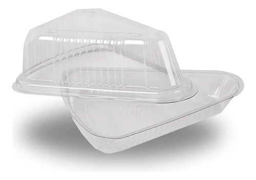 Embalagem Bp630 Fatia De Bolo Pote Triangular Pet Com 50 Uni