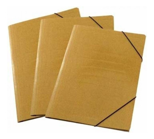 Carpeta 3 Solapas Marron Oficio Pack X10