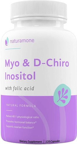 Mio-inositol e D-chiro inositol com ácido fólico 120 cápsulas de sabor insípido