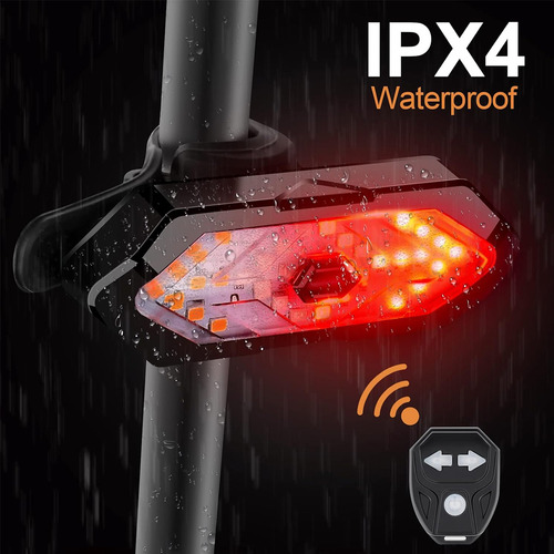 Luz Señal De Giro De Control Remoto De Bicicleta Con Bocina