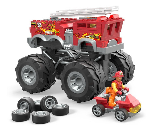 Juguete De Construcción Mega Construx 5 Alarm Monster Truck Cantidad De Piezas 284