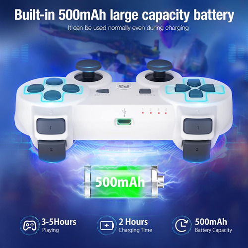Controlador Inalámbrico Powerextra Ps-3 Compatible Con Play-
