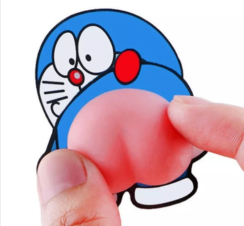 Sticker Adhesivo 3d Doraemon Gato Goma Antiestrés Apretable 