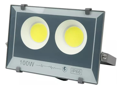 Foco Led Plano Reflector Multiled 100w Exterior / 003169 Color De La Carcasa Gris Color De La Luz Blanca-003169 B61 220v