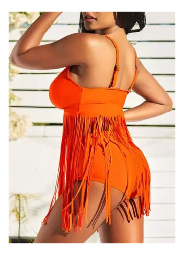 Bañador De Mujer Con Falda Tankini Con Flecos