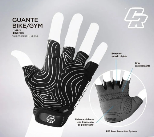 Guantes Cortos Bicicleta Mtb Gimnasio Gel Negro Solomototeam