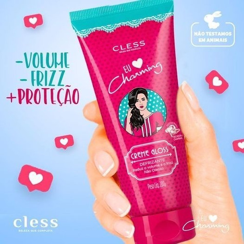 Creme Gloss Defrizante E Protetor Térmico Efeito Liso Cless
