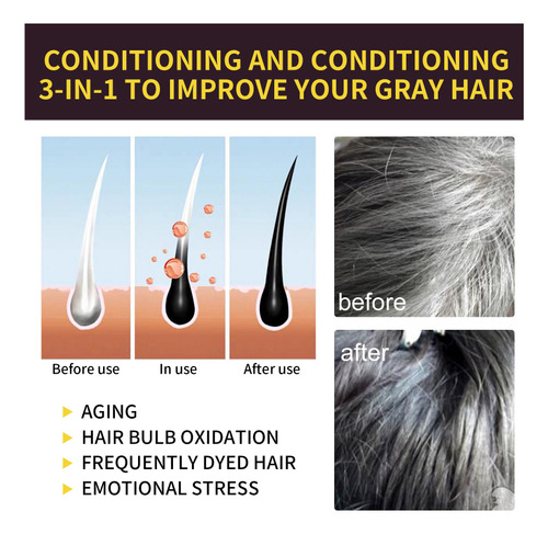 2* Shampoo Instantâneo De Coloração De Cabelo Com Gengibre