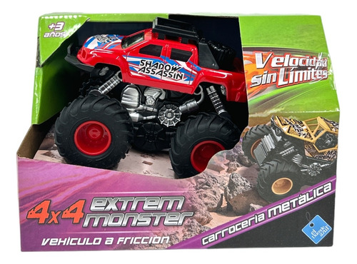 Vehículo Extrem Monster 4x4 Velocidad Sin Limites A Fricción