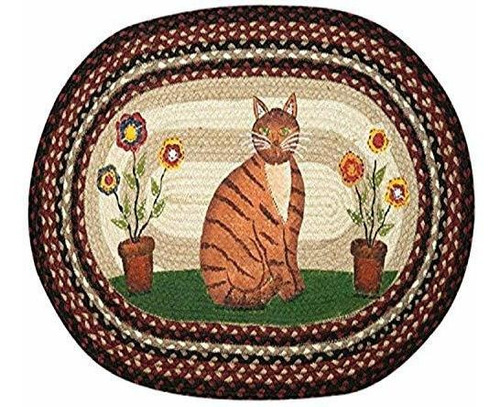 Tierra Alfombras 65  344 fac Folk Art Cat Alfombra Con Dise