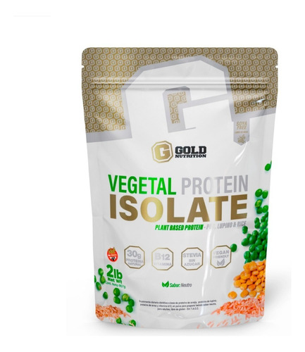 Proteina Isolate 100% Vegetal Gold Nutrition X 2 Lb Sabor Neutro