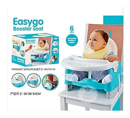 Silla Comedor Portátil Para Bebe Easygo Rosado Y Azul