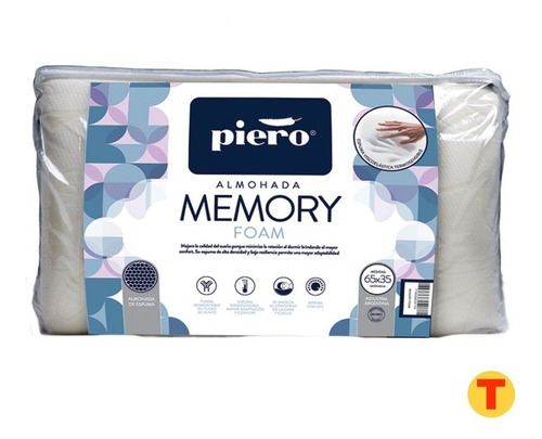 Combo 2 Almohadas Piero Memory Foam Inteligente Premium Tc