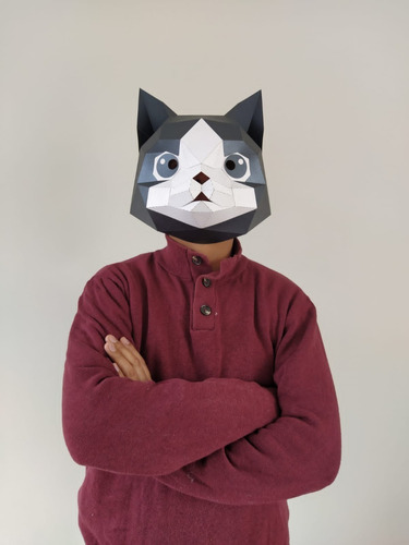 Mascara 3d De Cartulina Modelo Gato