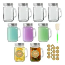 Comprar Tarro Mason Jar Szuah Con Asa, Paquete De 9 Tazas Mason Jar