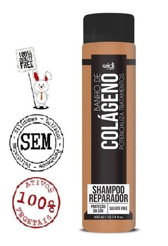Kit Banho De Colágeno Shampo 300ml + Reconstrutor 280ml Widi