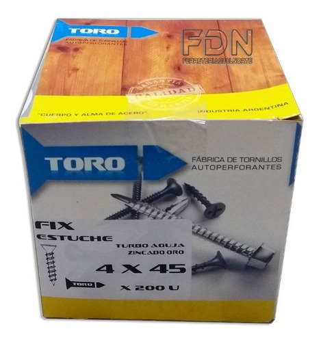 Tornillo Fix 4 X 45 - 12 Cajas X 200u - Dorados - Fdn