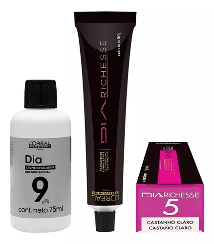 Tonalizante Diarichesse 5 Cast Claro 50g + Emulsão 9vol Cor 120ml