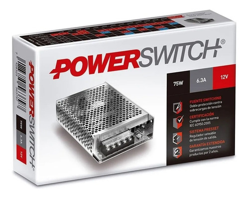 Imagen 2 de 5 de Fuente Alimentación Switching 12v 6a Tira Led Metálica Ip20