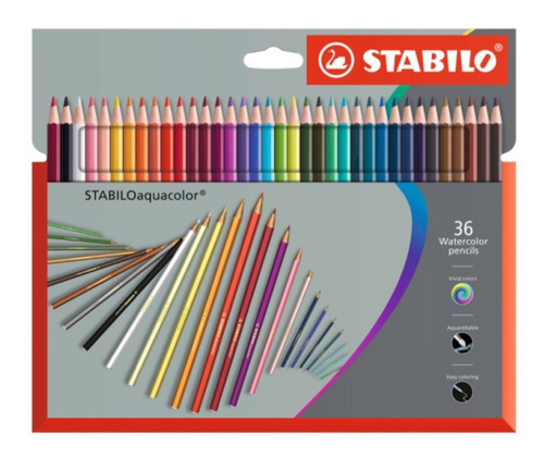 Lápiz De Color Acuarelable Stabilo Caja De 36 Unidades