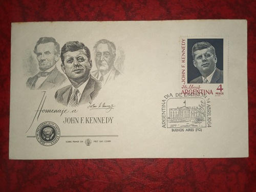 Homenaje Presidente John F. Kennedy Sobre Primer Día 1964