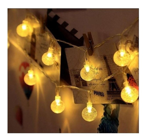 Luces Guirnalda Led Bolitas Cristal Led 5 Mts Enchufe A 220v