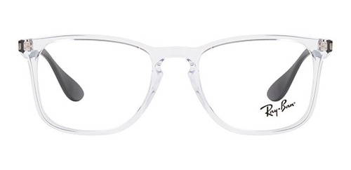 Lentes Ray Ban Rx7074 5943 Transparente Oftalmico Color Blanco / Negro