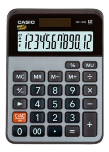 Calculadora Escritorio Casio Mx-120b Gris 12digitos Cuadrada