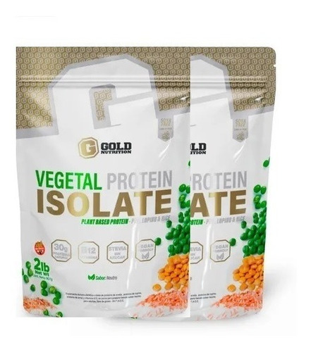 Proteína Vegetal Isolada Gold Nutrition Vegan Neutro X2