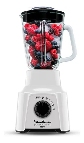 Licuadora Jarra De Vidrio Moulinex Powermix 5 Velocidades Color Blanco