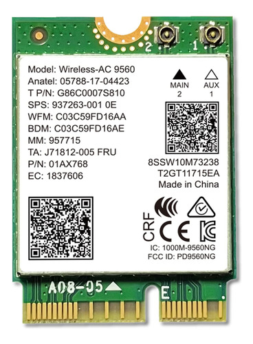 Nestely Wireless-ac 9560ngw Ngff M2 Convi Interface Convi Cr