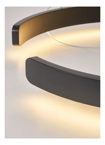 Lampara Colgante Moderna Led Ring Aluminio 34w Neutra 60cm Estructura Negro