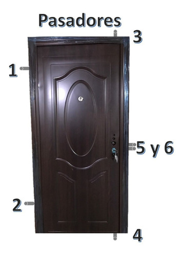 Imagen 6 de 7 de Puertas De Seguridad Tipo Multi-lock Color Marrón Metálica