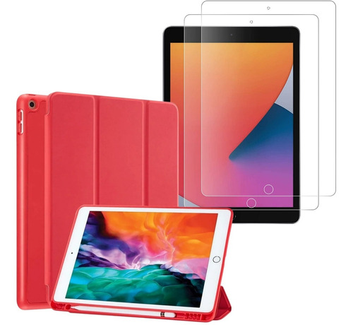 Estuche Smart Case Soporte Pencil + Vidrio Para iPad 9 2021