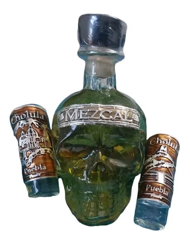 Artesanía Mexicana - Botella Calavera Mezcal 300 Ml- Pikemex