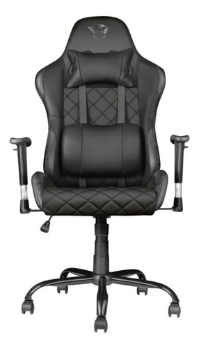 Silla de escritorio Trust GXT 707 Resto gamer ergonómica  negra con tapizado de cuero sintético