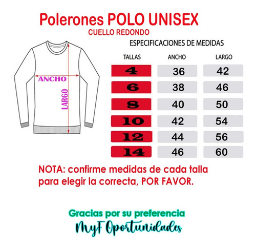 Polerón Polo, Colo Colo, Eterno Campeón, Unisex 100% Algodón